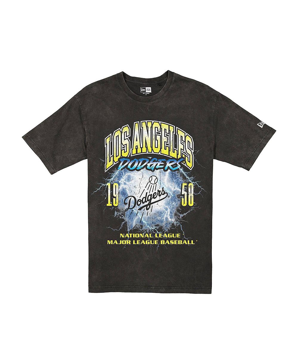 Мужская футболка New Era Los Angeles Dodgers Lightning Round Mineral Wash черная