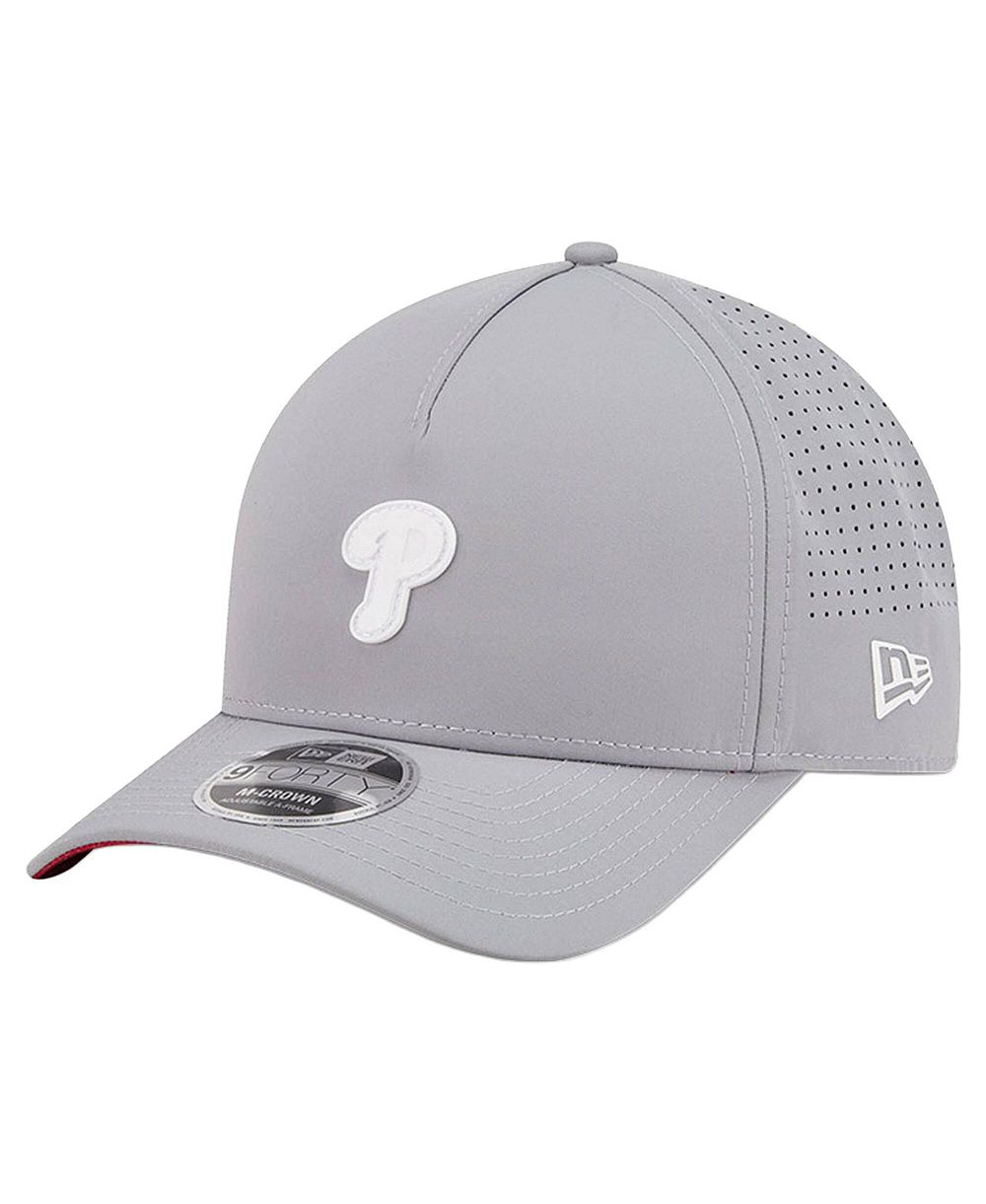 Мужская регулируемая кепка New Era Gray Philadelphia Phillies Micro Logo 9FORTY M-Crown A-Frame