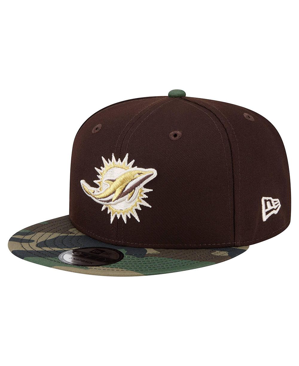 Мужская кепка-snapback New Era Miami Dolphins Burnt Wood Camo 9FIFTY темно-коричневого цвета