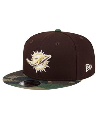 Мужская кепка-snapback New Era Miami Dolphins Burnt Wood Camo 9FIFTY темно-коричневого цвета