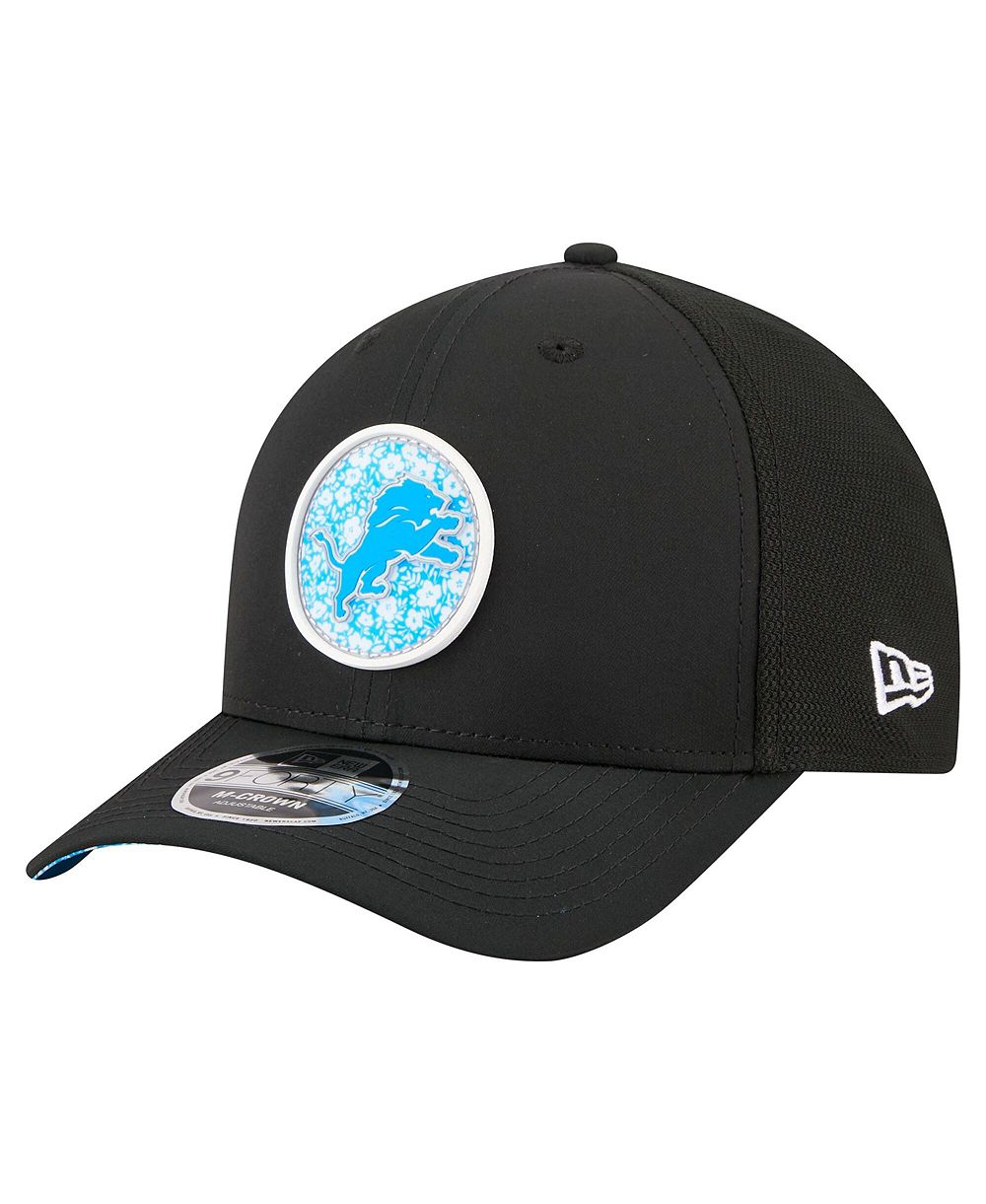 Мужская кепка New Era Black Detroit Lions Floral 9FORTY M-Crown Trucker регулируемая