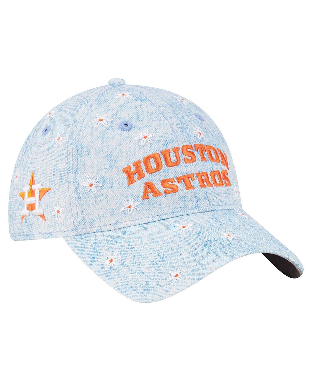 Женская кепка New Era Light Blue Houston Astros Daisy All Over 9TWENTY Adjustable