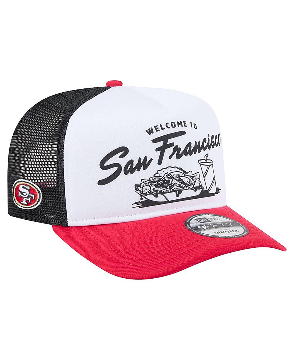 Мужская кепка New Era White/Scarlet San Francisco 49ers Foodie 9FIFTY A-Frame Trucker Snapback