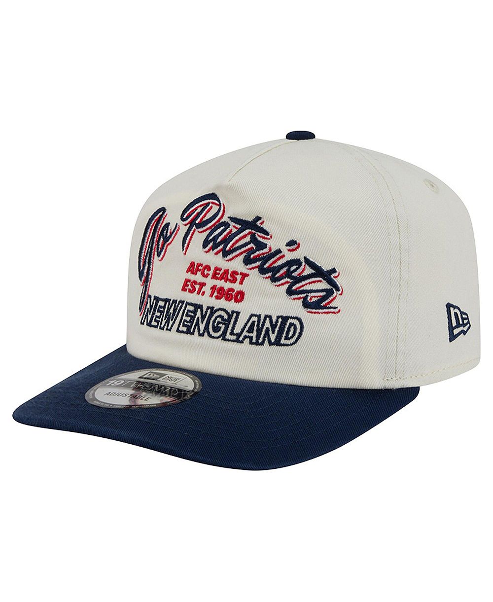 New Era Men's Cream New England Patriots Script 19TWENTY Adjustable Hat