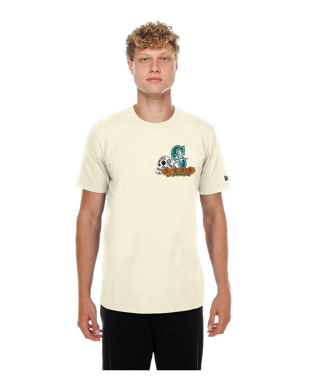 Мужская футболка New Era Natural Seattle Mariners Dia de los Muertos Sugar Skull T-Shirt