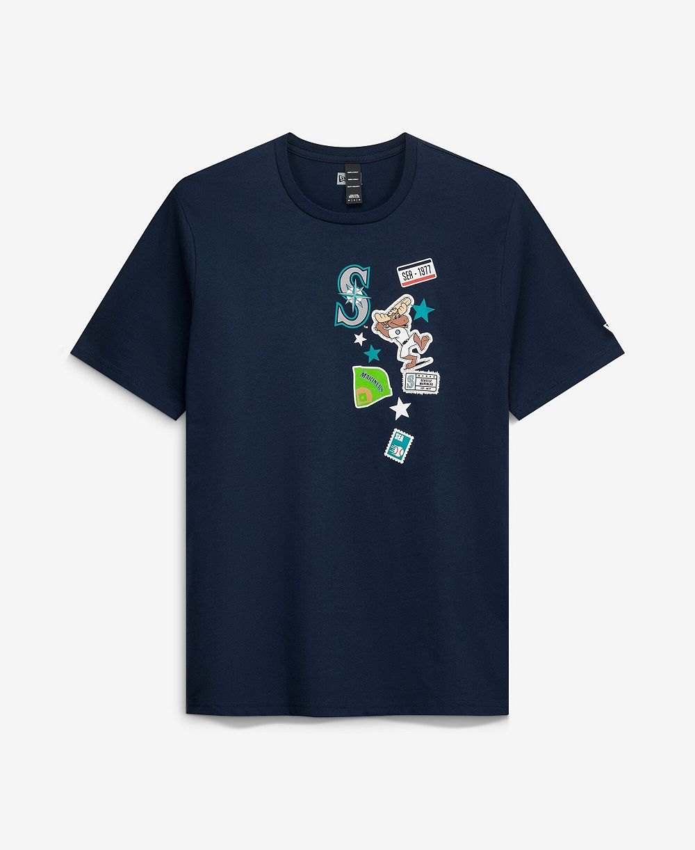 Мужская кепка New Era Navy Seattle Mariners City Patch T-Shirt