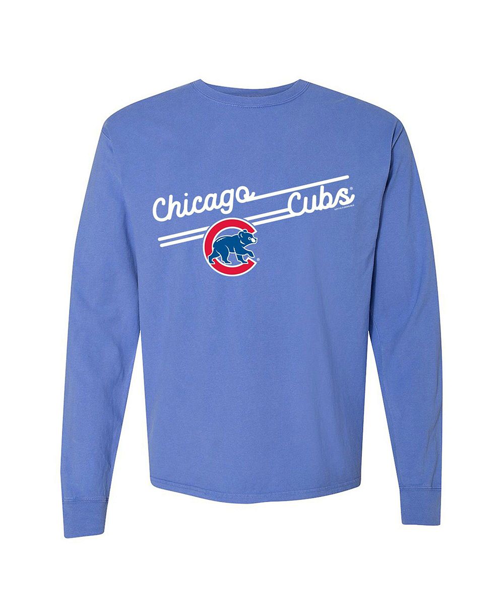 Soft As A Grape Women's Chicago Cubs Boxy-Fit Crewneck Long-Sleeve Cotton T-Shirt
