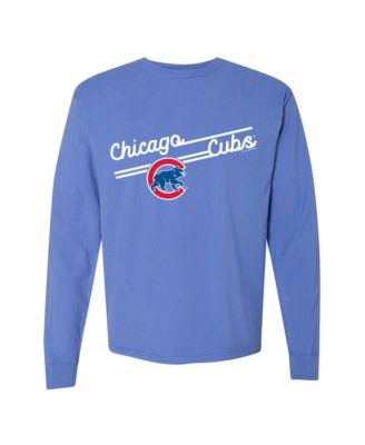 Soft As A Grape Women's Chicago Cubs Boxy-Fit Crewneck Long-Sleeve Cotton T-Shirt