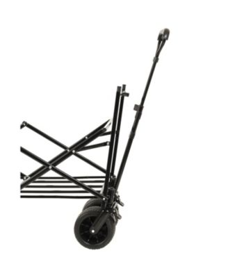Mountaintop Collapsible Wagon with Canopy All-Terrain Wheels, Orange Mosquito Net Wagon Stroller for Camping, Shopping, Sports, Garden
