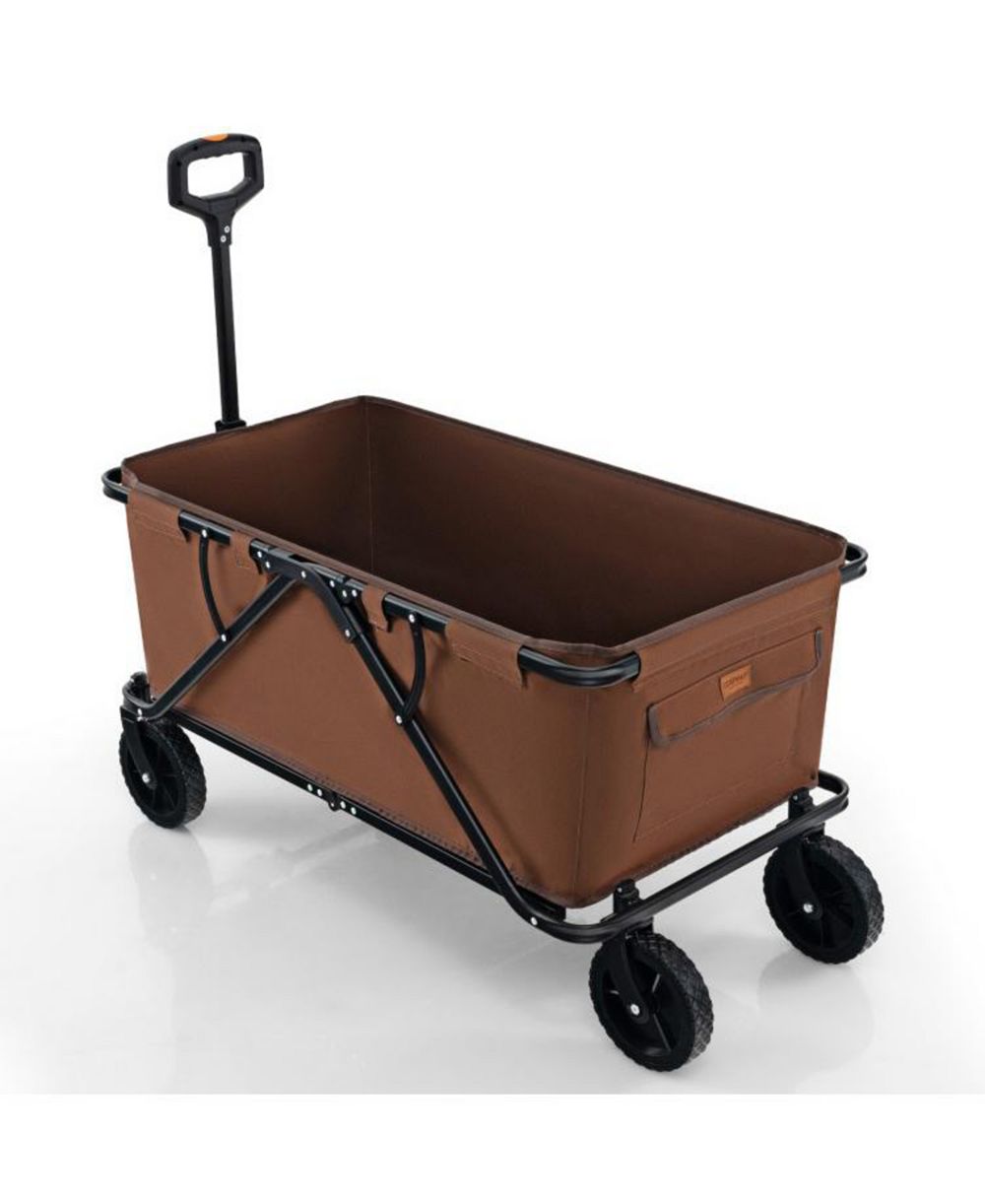 Mountaintop Collapsible Folding Wagon Cart with Adjustable Handlebar
