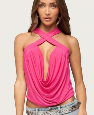Женский топ Edikted Maise с открытой спиной и вырезом cowl neck