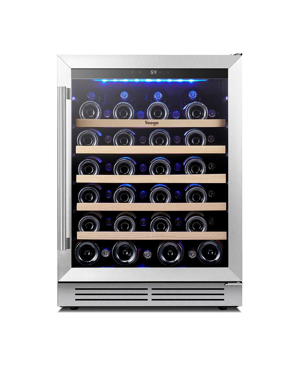 Yeego 24" винный холодильник 5.12 куб.фут, однозонный нижний холодильник, 40°F-65°F, винный холодильник, отдельно стоящий/встраиваемый