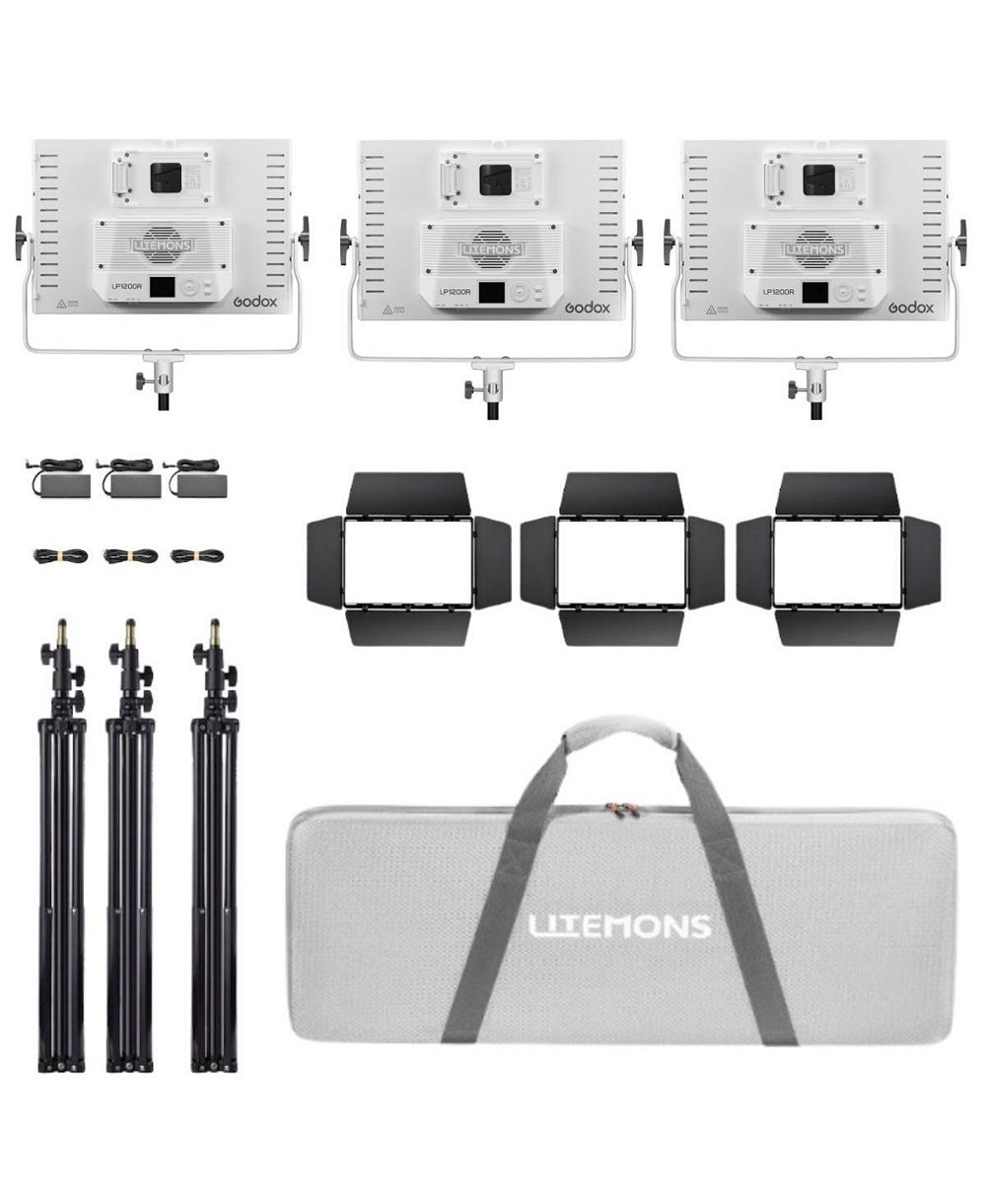 Godox Litemons LP1200R RGB LED 120W 3-Light Panel Kit