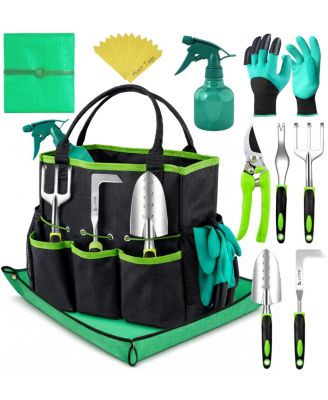 XDOVET Heavy Duty Gardening Tools Set With Potting Mat