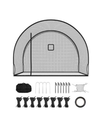 HONGGE отдельно стоящая клетка для отработки бейсбольных ударов 12 x 10.2 x 7.6 ft с четырехслойной сеткой