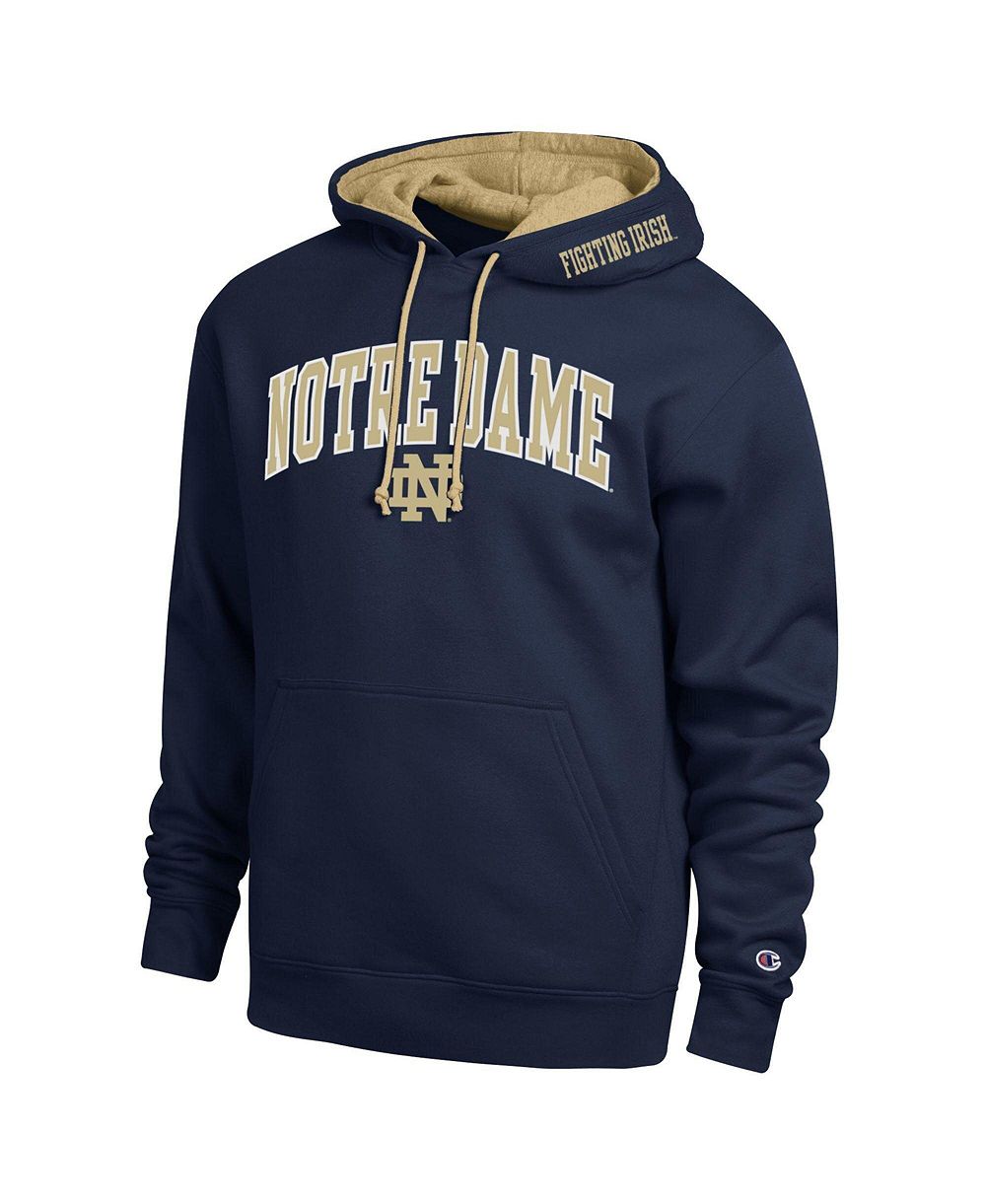 Мужской худи Champion Navy Notre Dame Fighting Irish Arch Tackle Twill