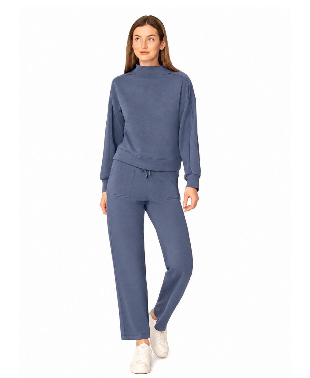 Женский комплект из топа и брюк Cable & Gauge Mock-Neck Long-Sleeve Wide-Leg