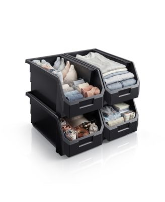 Sorbus Large Open Front Stackable Clothing Storage Bin - Closet and Wardrobe Organizer