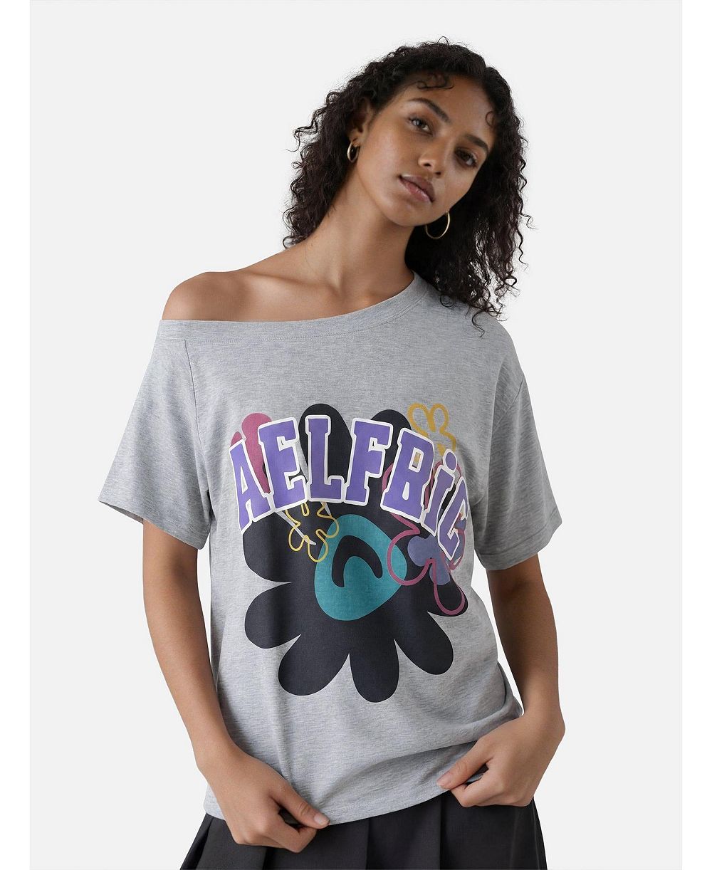 AELFRIC EDEN Women's Flower Off-The-Shoulder Tee