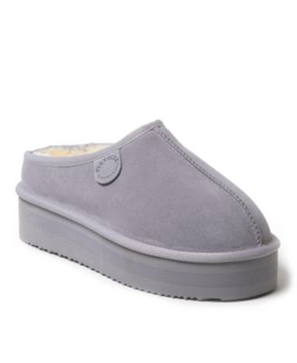 Fireside by Dearfoams Women's Queenstown Genuine Shearling Platform Clog Slipper