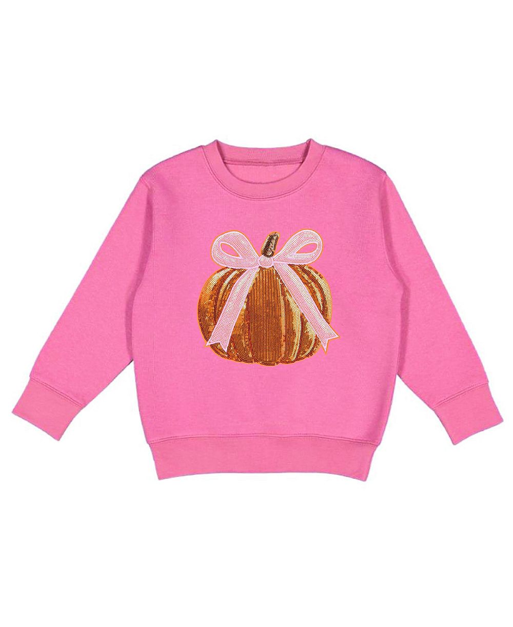 Свитшот Sweet Wink Big Girls Coquette Pumpkin Sequin Patch