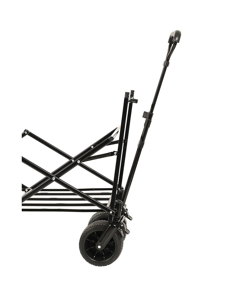 MOUNTAINTOP 480Lbs Collapsible Wagon with Canopy,7" All-Terrain Wheels, Mosquito Net, Camping Shopping Sports Garden