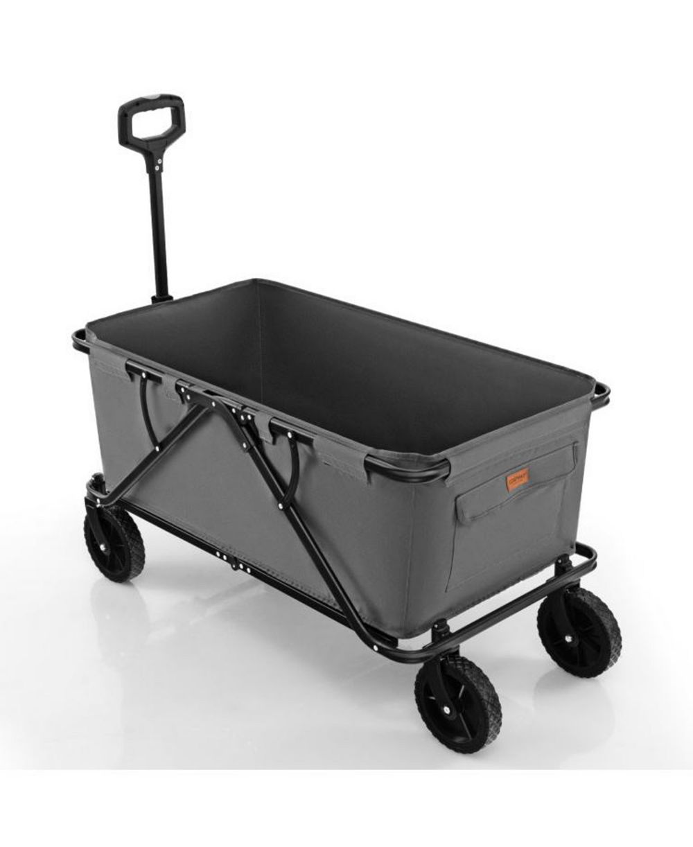 MOUNTAINTOP Collapsible Folding Wagon Cart with Adjustable Handlebar