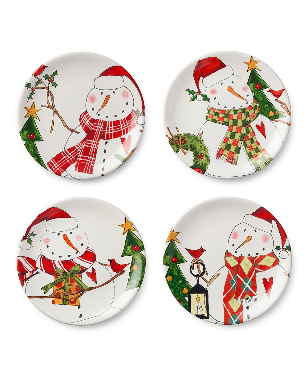 Десертные тарелки Certified International Snowman Delight, 4 шт