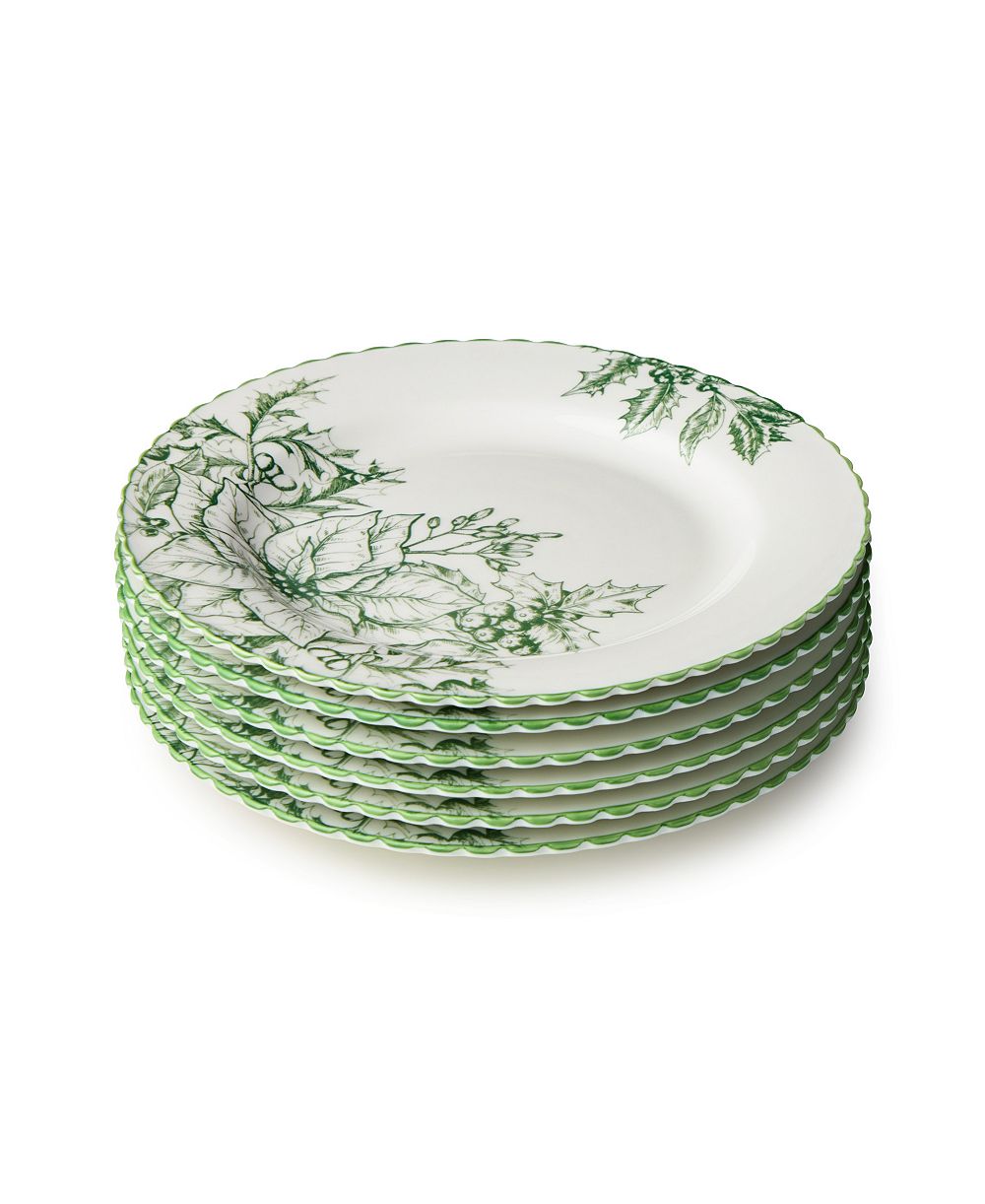 Certified International салатные тарелки Winter Evergreen, набор из 6 штук
