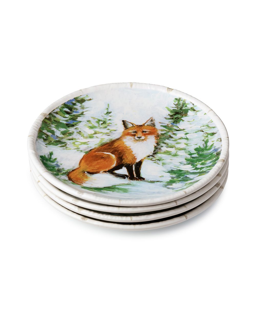 Набор тарелок для канапе Certified International Winter Cabin, Set of 4