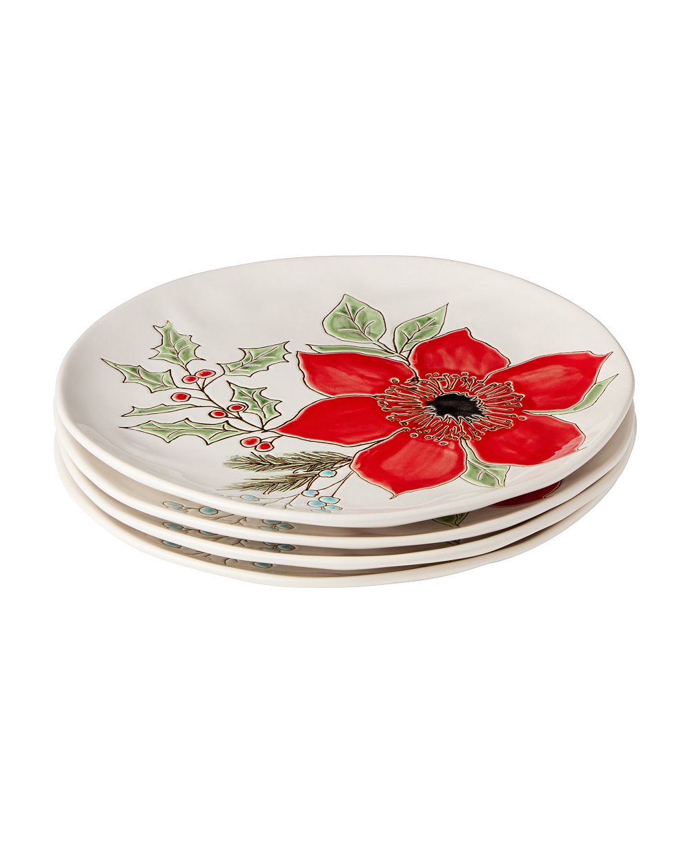 Certified International тарелки для ужина Festive Blooms, набор из 4 шт