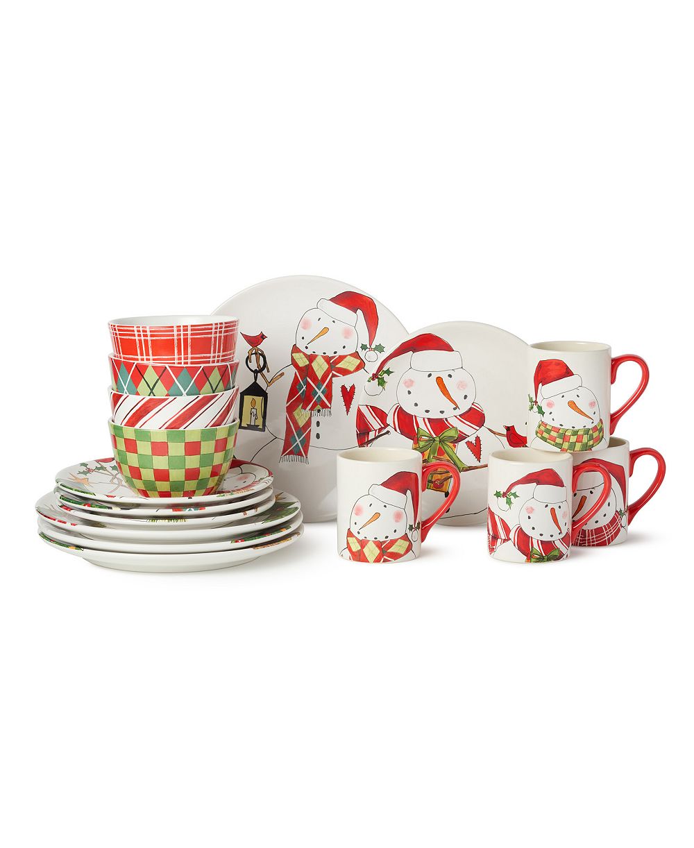 Certified International Snowman Delight 16-Pc. Dinnerware Set, Service For 4