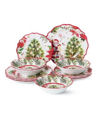 Certified International Santa's Delivery Melamine 12-Pc. Dinnerware Set, Service For 4