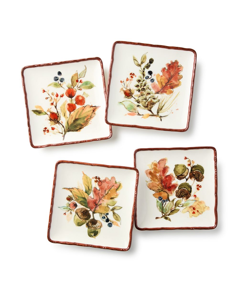 Набор тарелок для канапе Certified International Autumn Meadows, 4 шт