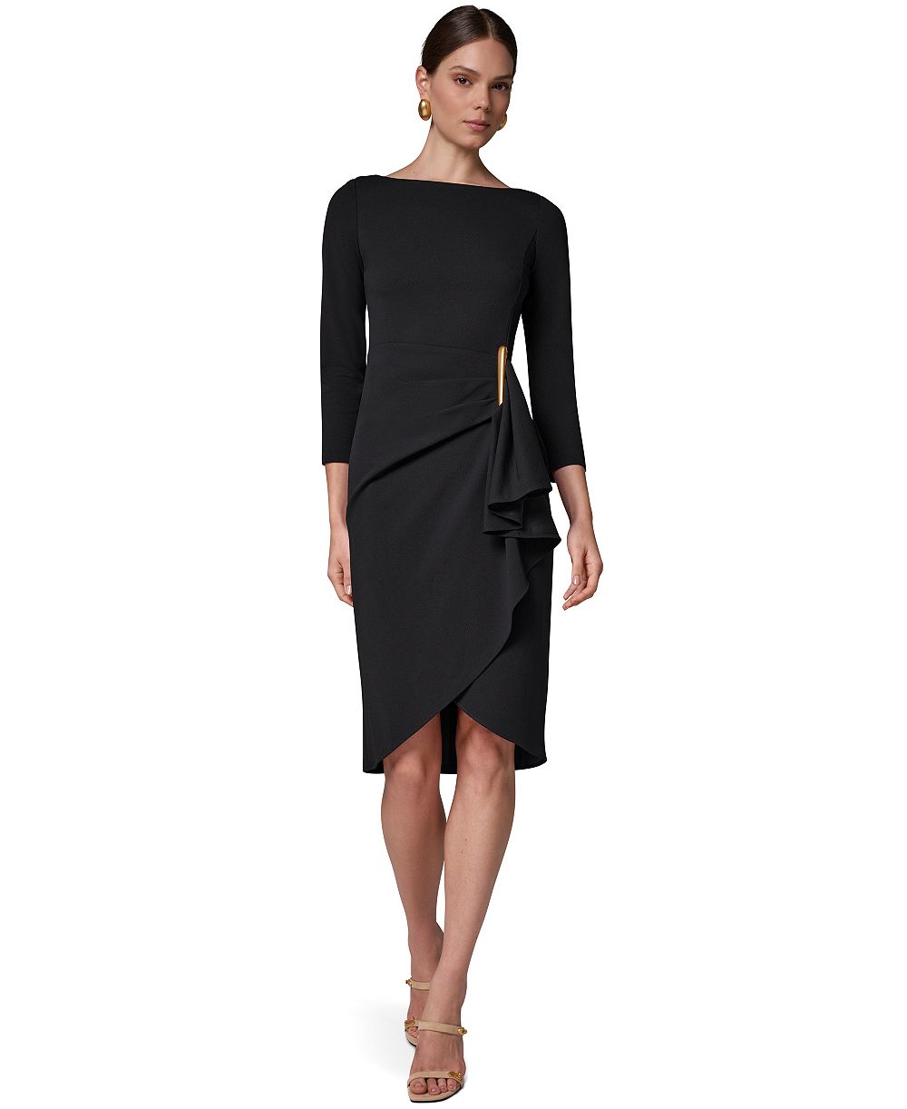 Donna Karan New York Женское платье с длинными рукавами и воланами