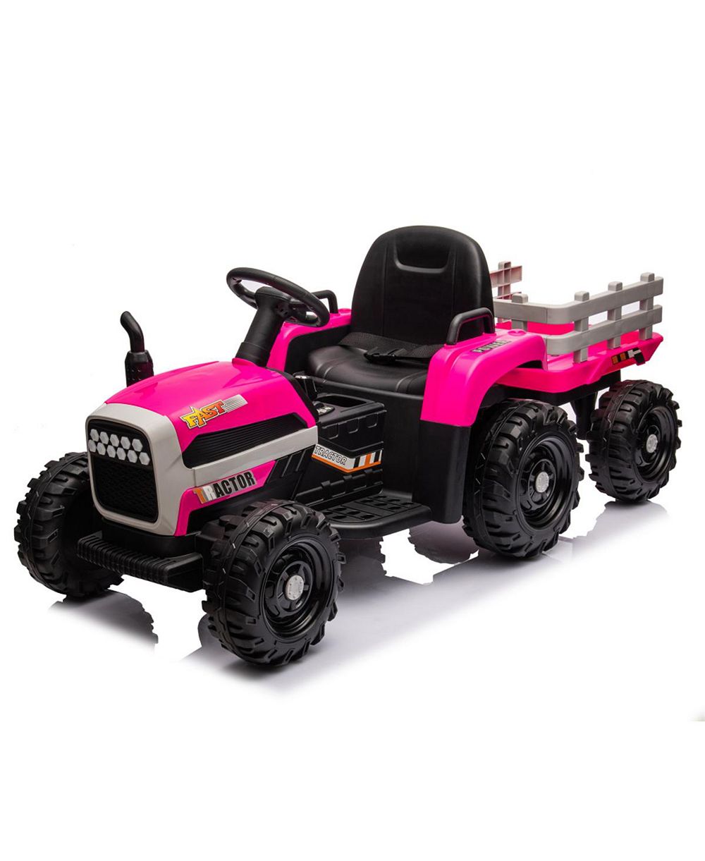 Детский электромобиль YOBTOP 25.5" Tractor с прицепом, дистанционным управлением, 3 скорости, 3+