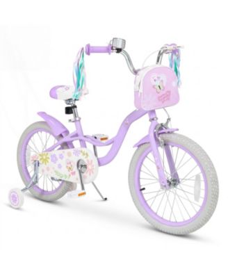 HONGGE Adjustable 18-Inch Girls Bike with Front Storage Bag