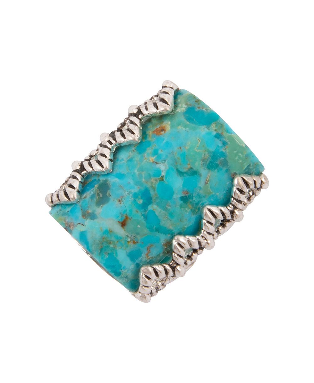 Массивное кольцо Barse Blue Turquoise Silver Slice