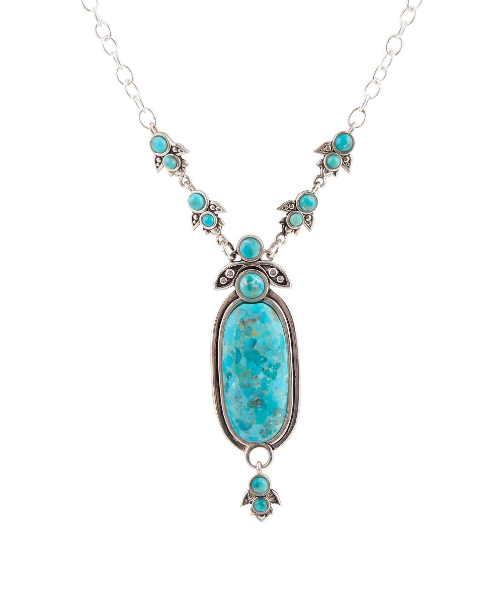 Подвеска-ожерелье Barse Emile Silver and Blue Turquoise
