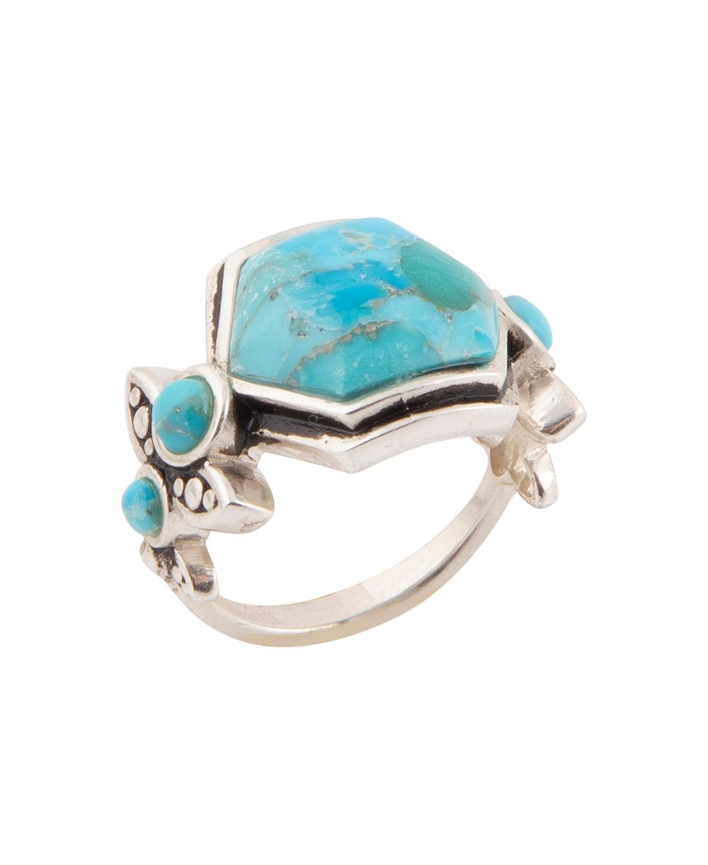 Кольцо Barse Emile Blue Turquoise and Silver