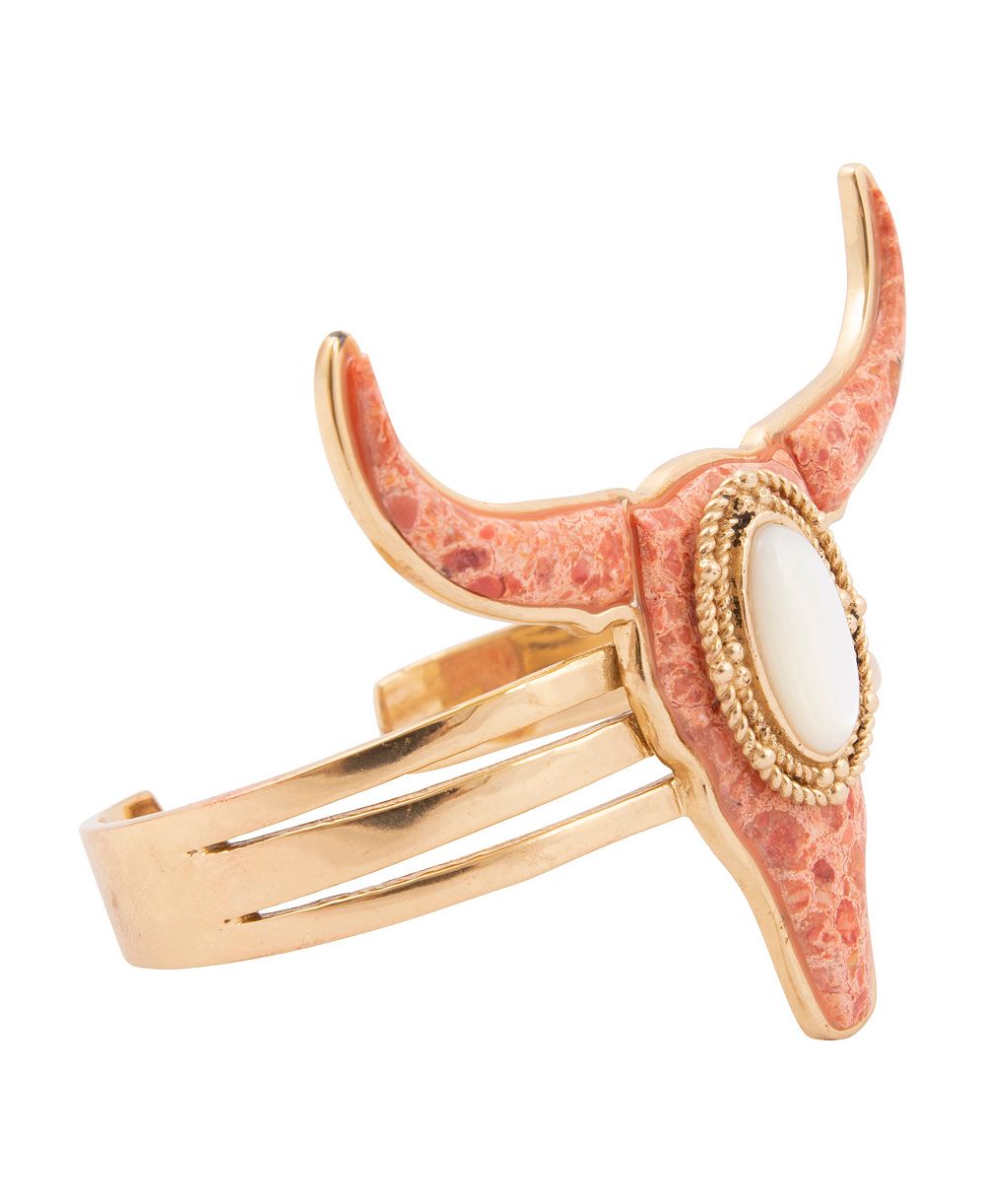 Браслет Barse Longhorn Orange Sponge Coral Golden Cuff