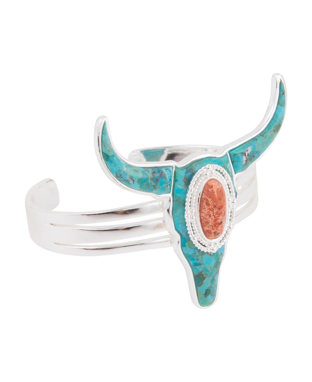 Браслет Barse Longhorn Blue Turquoise Silver Cuff