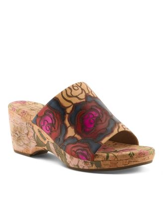 L'Artiste Niceneasy Women's Slide with Hand-Painted Design