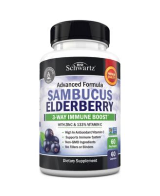 BioSchwartz Elderberry Capsules with Vitamin C and Zinc, 60 Capsules