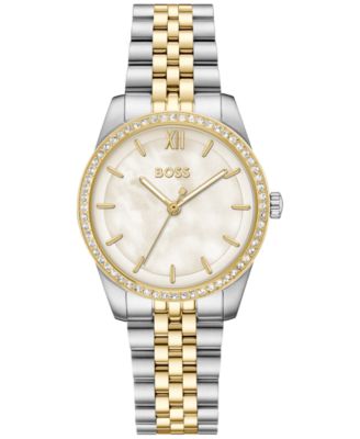 Hugo Boss женские часы Graceful Quartz из двухцветной нержавеющей стали 32 мм