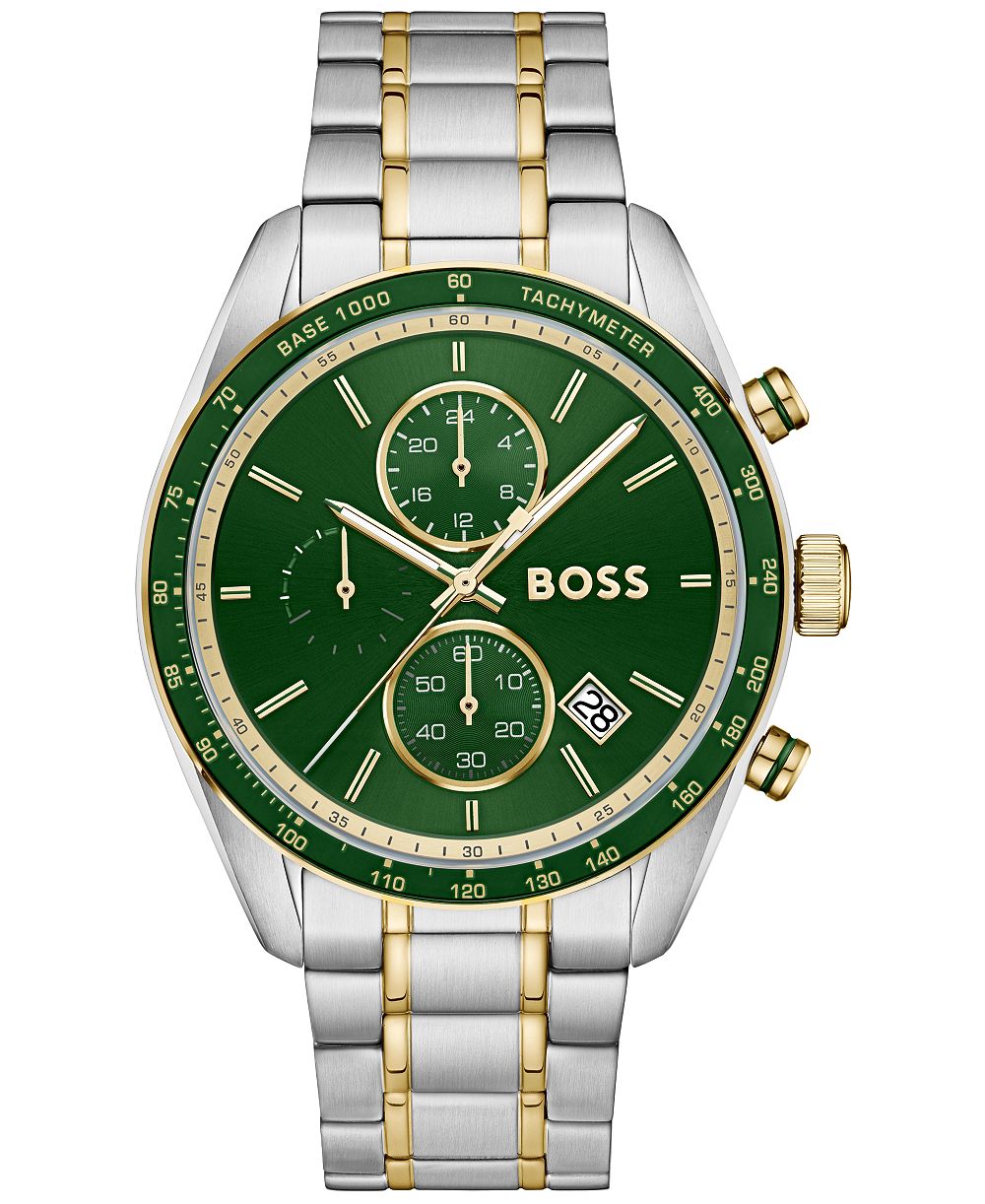 Мужские кварцевые часы Hugo Boss Grand Prix Chrono двухцветные из нержавеющей стали, 44,50 мм