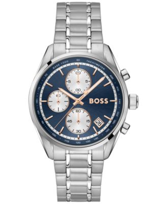 Hugo Boss мужские кварцевые хронографы Grand Prix из нержавеющей стали 38 мм