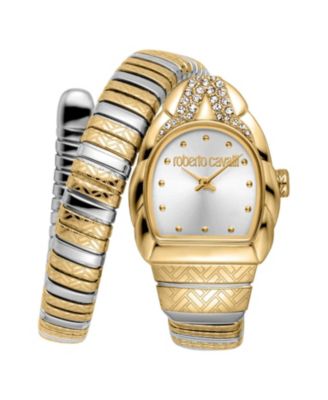 Женские наручные часы Roberto Cavalli Aurora с кварцевым механизмом и двухцветным браслетом из нержавеющей стали