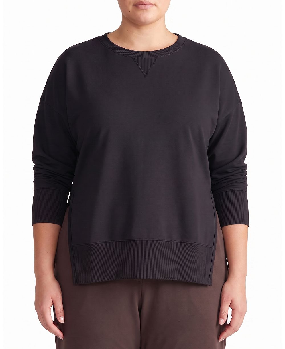 Свитшот Universal Standard Plus Size Fiona с круглым вырезом и разрезами по бокам
