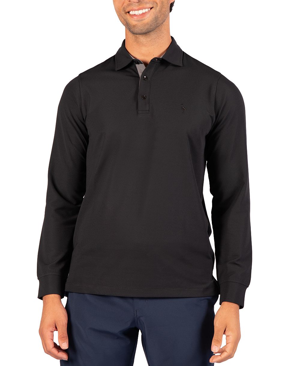 TailorByrd Men's поло с длинным рукавом Micro Grid